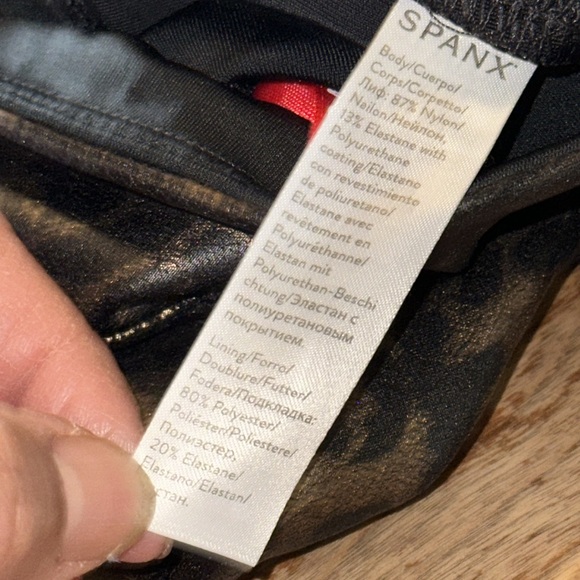 SPANX 20270R High Waist Faux Leather Leggings in Leopard Shine - Picture 11 of 12